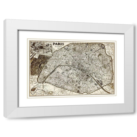 Paris 1878 White Modern Wood Framed Art Print with Double Matting by Kimberly, Allen