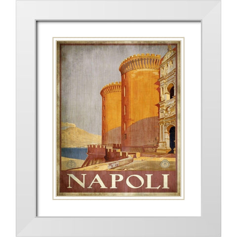 Vintage Travel Poster 1 White Modern Wood Framed Art Print with Double Matting by Kimberly, Allen