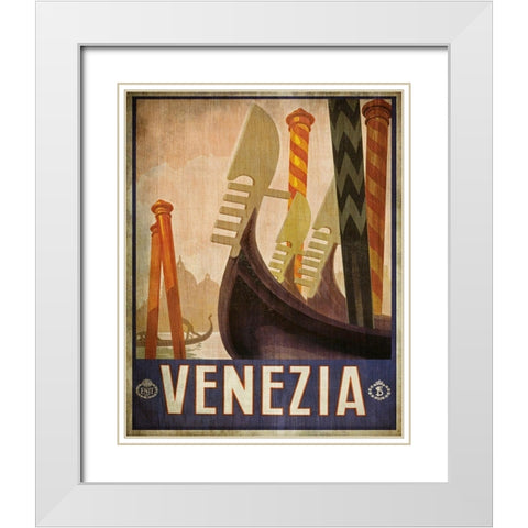 Vintage Travel Poster 2 White Modern Wood Framed Art Print with Double Matting by Kimberly, Allen