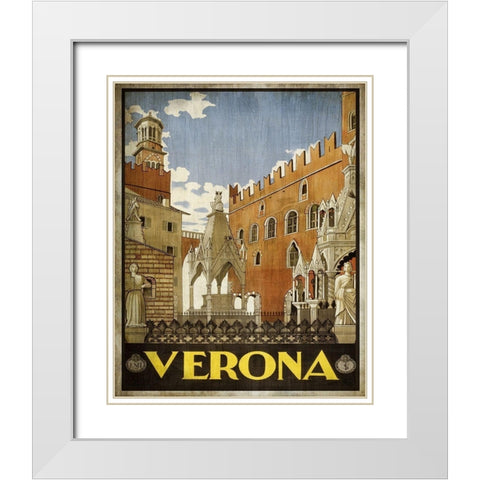 Vintage Travel Poster 3 White Modern Wood Framed Art Print with Double Matting by Kimberly, Allen