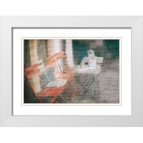 Sidewalk Cafe White Modern Wood Framed Art Print with Double Matting by Kimberly, Allen