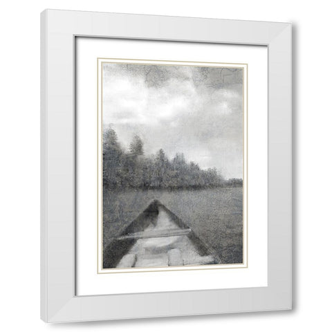 Canoe Tip White Modern Wood Framed Art Print with Double Matting by Kimberly, Allen