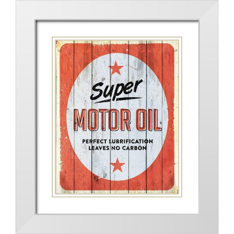 Motor Oil White Modern Wood Framed Art Print with Double Matting by Kimberly, Allen