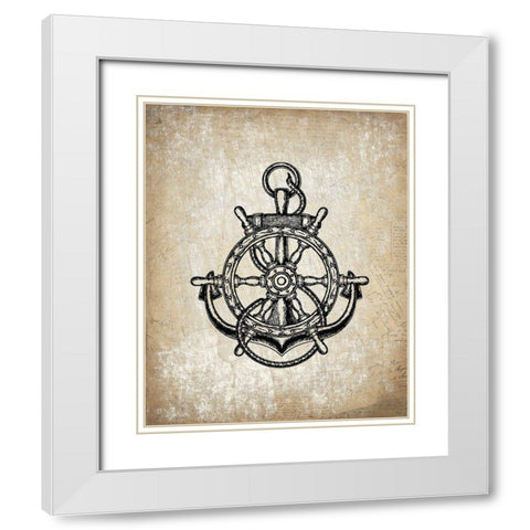 Anchors Away 2 White Modern Wood Framed Art Print with Double Matting by Kimberly, Allen