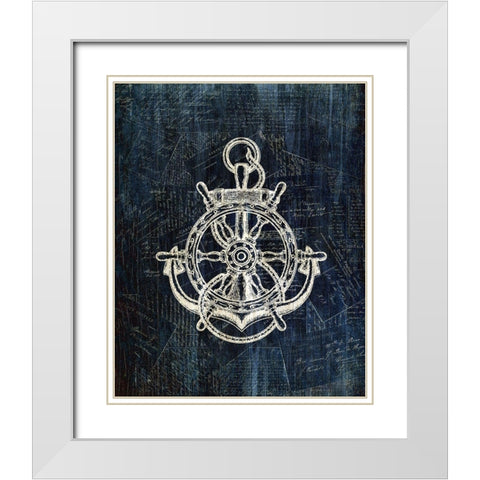 Inverted Anchors Away 2 White Modern Wood Framed Art Print with Double Matting by Kimberly, Allen