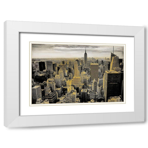Manhattan White Modern Wood Framed Art Print with Double Matting by Kimberly, Allen