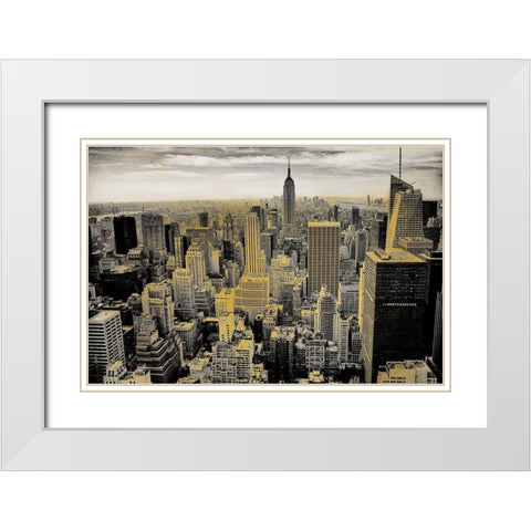 Manhattan White Modern Wood Framed Art Print with Double Matting by Kimberly, Allen