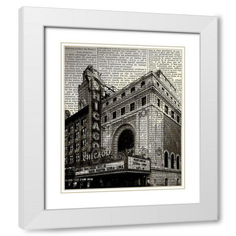 Newspaper City 2 White Modern Wood Framed Art Print with Double Matting by Kimberly, Allen