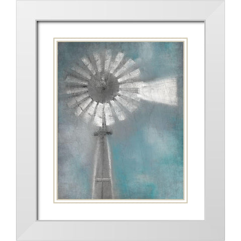 Windmill White Modern Wood Framed Art Print with Double Matting by Allen, Kimberly