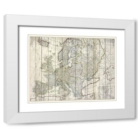 Europe Map  White Modern Wood Framed Art Print with Double Matting by Kimberly, Allen