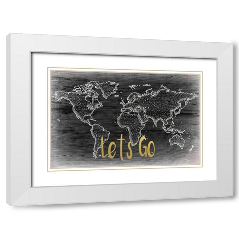 Lets Go White Modern Wood Framed Art Print with Double Matting by Kimberly, Allen