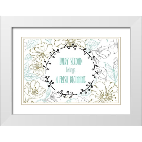 Beginnings 1 White Modern Wood Framed Art Print with Double Matting by Kimberly, Allen