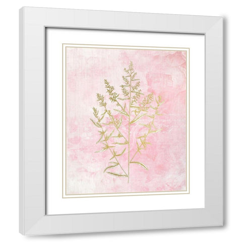Botanical Pink 1 White Modern Wood Framed Art Print with Double Matting by Kimberly, Allen