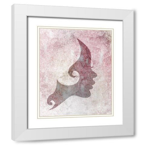 Silhouette 1 White Modern Wood Framed Art Print with Double Matting by Kimberly, Allen