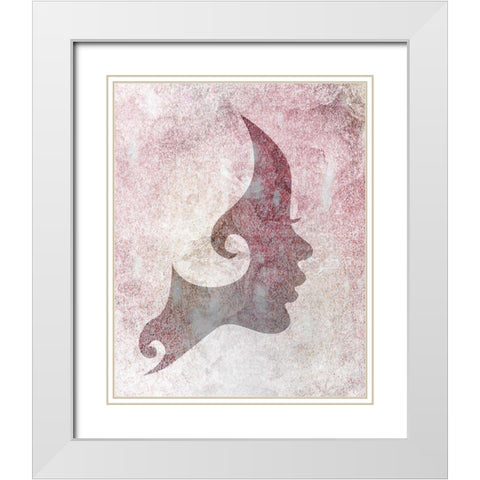 Silhouette 1 White Modern Wood Framed Art Print with Double Matting by Kimberly, Allen