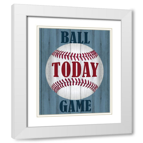 Ball Game White Modern Wood Framed Art Print with Double Matting by Kimberly, Allen