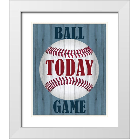 Ball Game White Modern Wood Framed Art Print with Double Matting by Kimberly, Allen