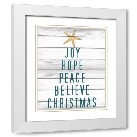 Christmas by the Sea 1 White Modern Wood Framed Art Print with Double Matting by Kimberly, Allen