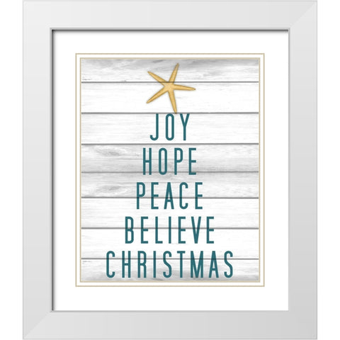 Christmas by the Sea 1 White Modern Wood Framed Art Print with Double Matting by Kimberly, Allen