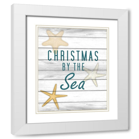 Christmas by the Sea 2 White Modern Wood Framed Art Print with Double Matting by Kimberly, Allen