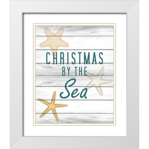 Christmas by the Sea 2 White Modern Wood Framed Art Print with Double Matting by Kimberly, Allen