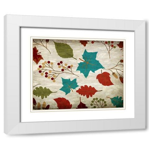Fall Foliage V2 White Modern Wood Framed Art Print with Double Matting by Kimberly, Allen