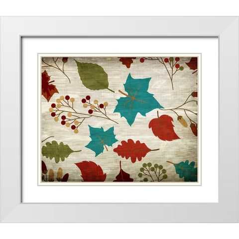 Fall Foliage V2 White Modern Wood Framed Art Print with Double Matting by Kimberly, Allen