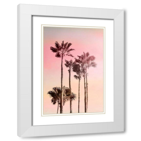 Pink Sunset 1 White Modern Wood Framed Art Print with Double Matting by Kimberly, Allen