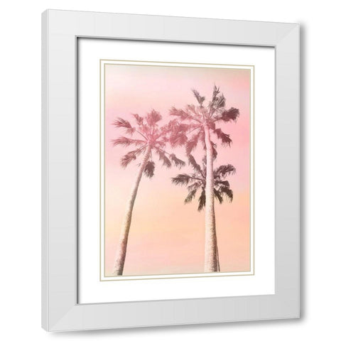 Pink Sunset 2 White Modern Wood Framed Art Print with Double Matting by Kimberly, Allen
