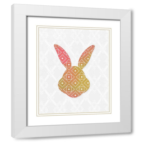 Latice Bunny 2 White Modern Wood Framed Art Print with Double Matting by Kimberly, Allen