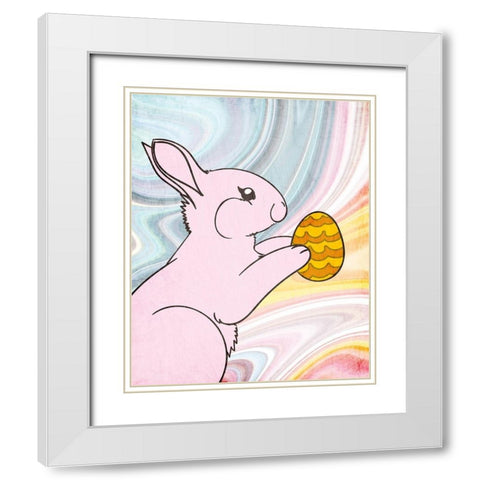 Marbled Bunny 2 White Modern Wood Framed Art Print with Double Matting by Kimberly, Allen