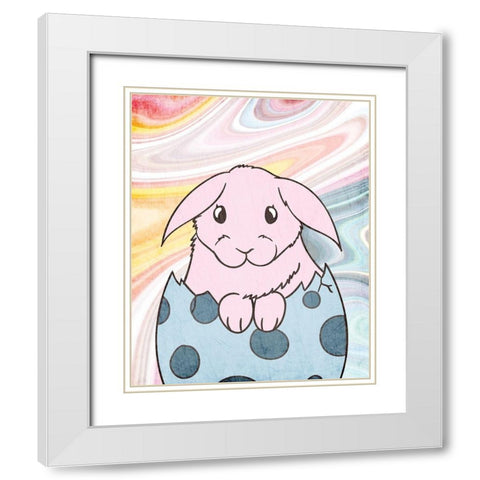 Marbled Bunny 3 White Modern Wood Framed Art Print with Double Matting by Kimberly, Allen