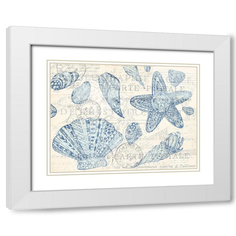 Dreaming of Shells White Modern Wood Framed Art Print with Double Matting by Kimberly, Allen