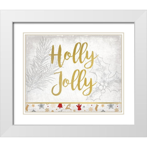 Christmas Jingle 5 White Modern Wood Framed Art Print with Double Matting by Kimberly, Allen