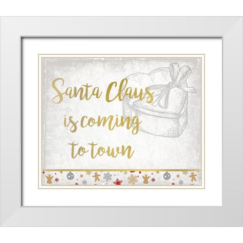 Christmas Jingle 6 White Modern Wood Framed Art Print with Double Matting by Kimberly, Allen