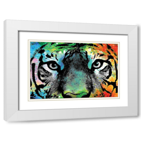 Splashes of Color White Modern Wood Framed Art Print with Double Matting by Kimberly, Allen