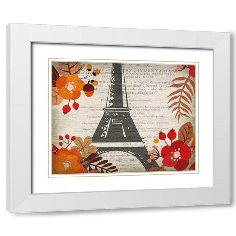 Paris in the Fall 3 White Modern Wood Framed Art Print with Double Matting by Kimberly, Allen