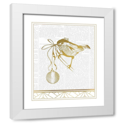 Newspaper Christmas 3 White Modern Wood Framed Art Print with Double Matting by Kimberly, Allen