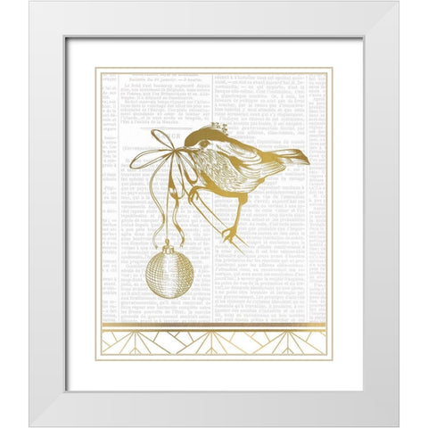 Newspaper Christmas 3 White Modern Wood Framed Art Print with Double Matting by Kimberly, Allen