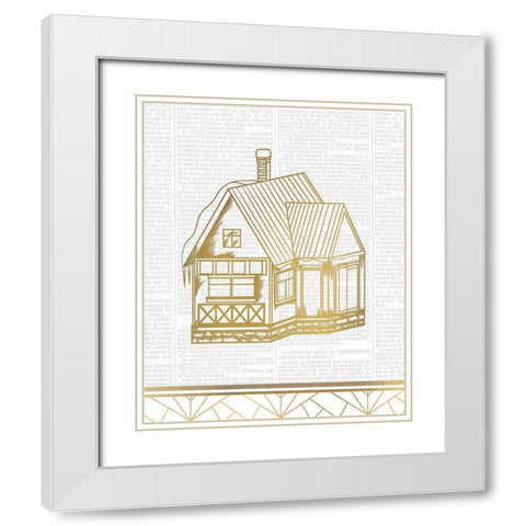 Newspaper Christmas 4 White Modern Wood Framed Art Print with Double Matting by Kimberly, Allen