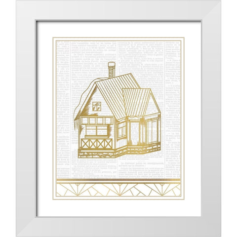 Newspaper Christmas 4 White Modern Wood Framed Art Print with Double Matting by Kimberly, Allen