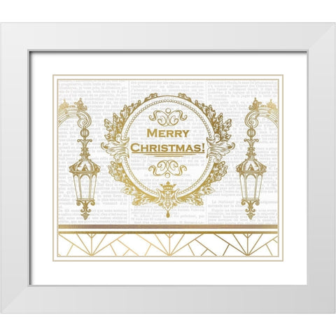 Newspaper Christmas 5 White Modern Wood Framed Art Print with Double Matting by Kimberly, Allen