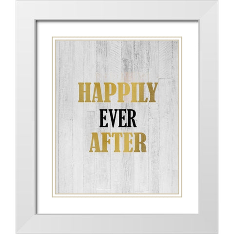 Happily Ever After White Modern Wood Framed Art Print with Double Matting by Kimberly, Allen