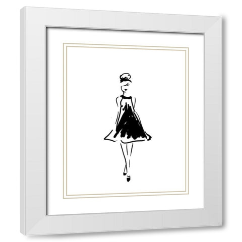 Glitter Fashion 1 v2 White Modern Wood Framed Art Print with Double Matting by Kimberly, Allen