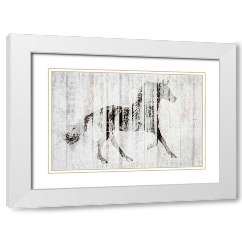 Barnwood Horse 2 White Modern Wood Framed Art Print with Double Matting by Allen, Kimberly