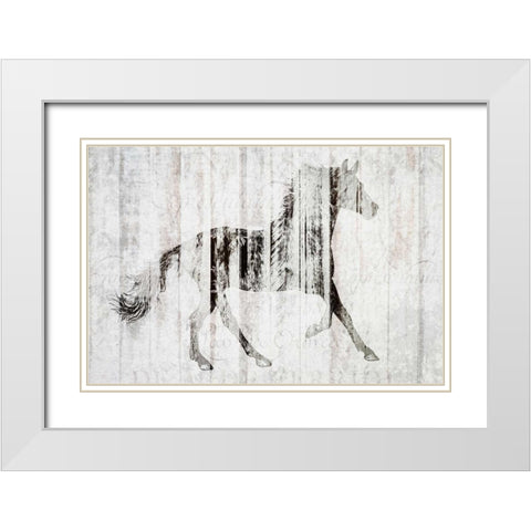 Barnwood Horse 2 White Modern Wood Framed Art Print with Double Matting by Allen, Kimberly