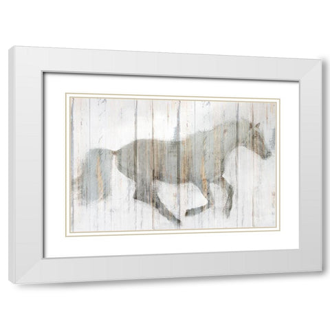 Whitewash Horse White Modern Wood Framed Art Print with Double Matting by Allen, Kimberly