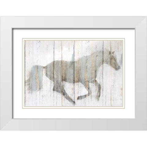 Whitewash Horse White Modern Wood Framed Art Print with Double Matting by Allen, Kimberly
