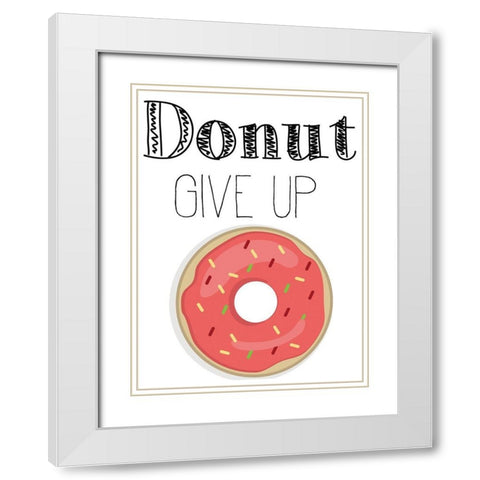 Donut 1 White Modern Wood Framed Art Print with Double Matting by Kimberly, Allen