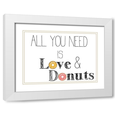 Donut 4 White Modern Wood Framed Art Print with Double Matting by Kimberly, Allen